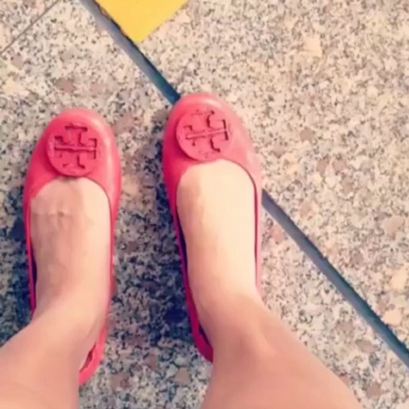 Tory Burch Women’s Minnie Travel Ballet Suede Flat Red Size 8.5 - Picture 10 of 10